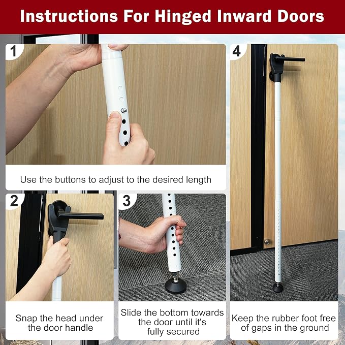 Sliding Door Security Bar, 3 Pack Adjustable Heavy Duty Sliding Door Lock Bar - Image 8