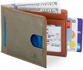 SERMAN BRANDS RFID Blocking Slim Bifold Genuine Leather Thin Minimalist Front by SERMANBRANDS