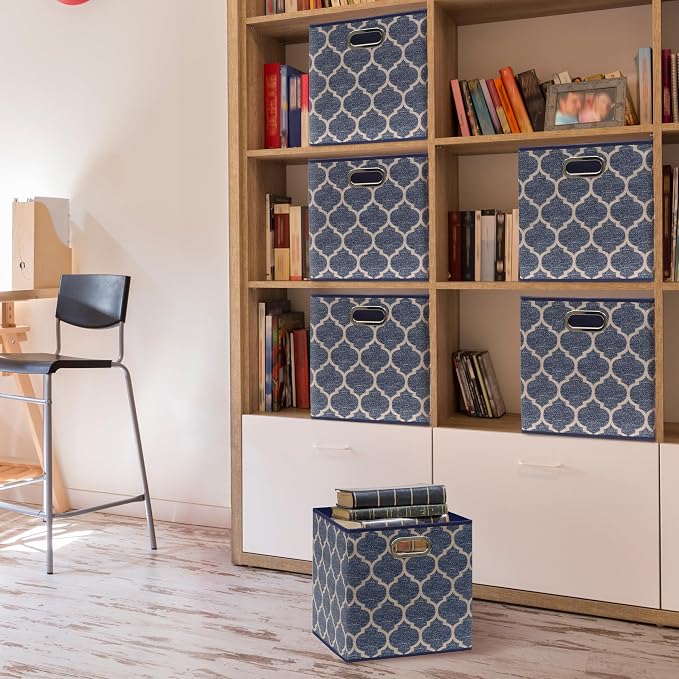 SIMPLE HOUSEWARE 11-Inch Collapsible Fabric Cube Storage Bin - Image 6