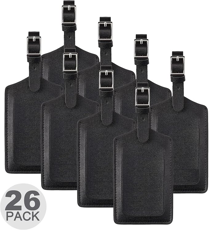 8 Pack Leather Luggage Travel Bag Tags by Travelambo by Travelambo