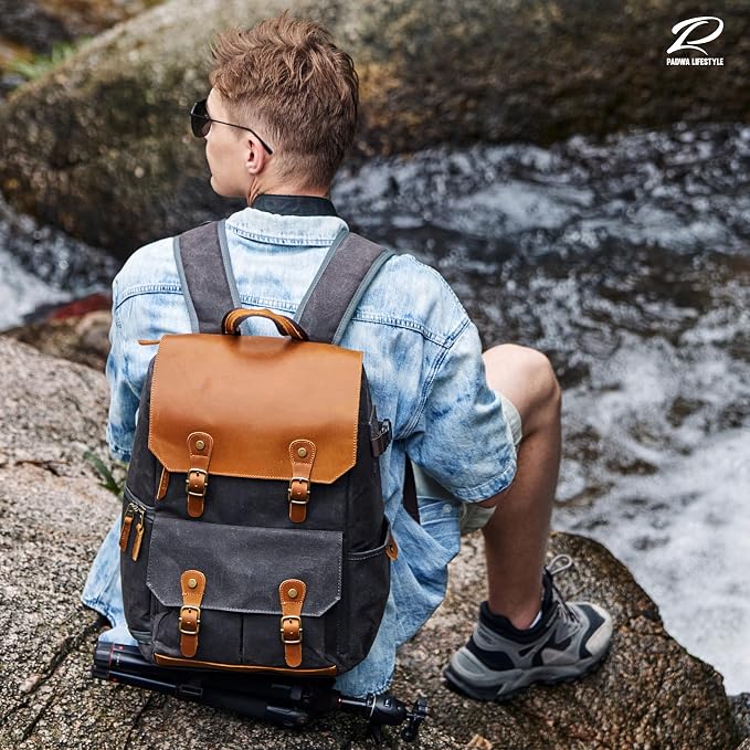 Padwa Lifestyle Black Gray Camera Backpack - Image 2