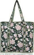 Cotton Quilted Tote Bag for Women – Large Beach & Travel Tote by ThirdEyeExport
