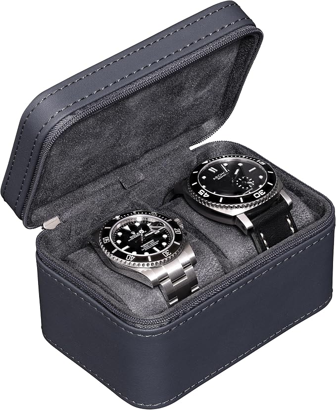 ROTHWELL 2 Watch Travel Case for Men | Compact PU Leather Protective Box by RothwellSanFrancisco