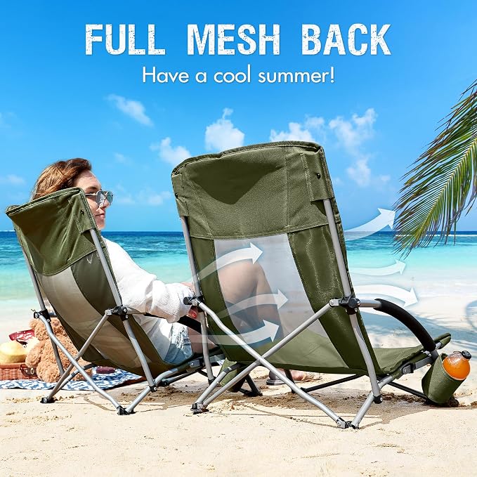 PORTAL Beach Chairs for Adults Camping Low Lightweight Portable Chair - Image 4