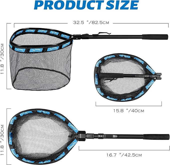 PLUSINNO Floating Fishing Net for Steelhead, Trout Fishing, Rubber Coated - Image 4