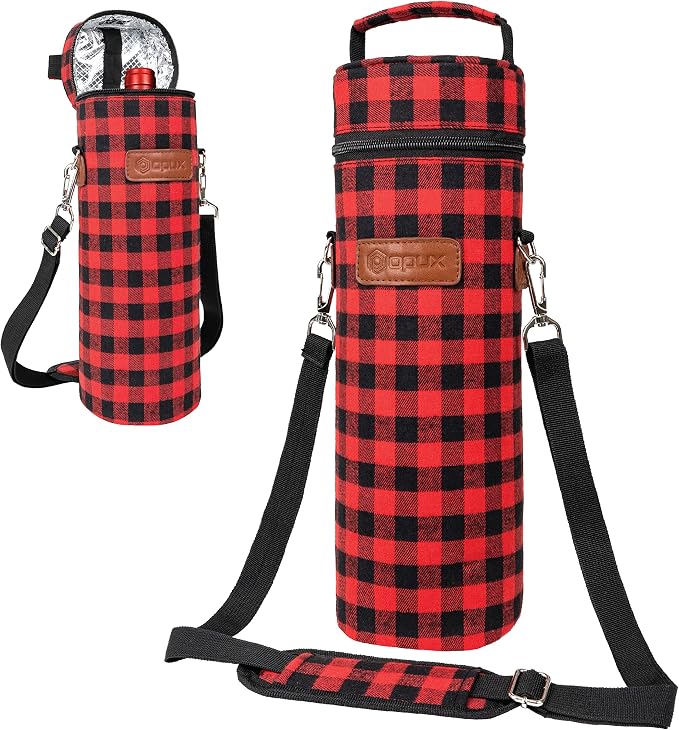 opux Wine Bag Single Bottle Carrier Tote, Insulated Wine Cooler Bag by OPUX