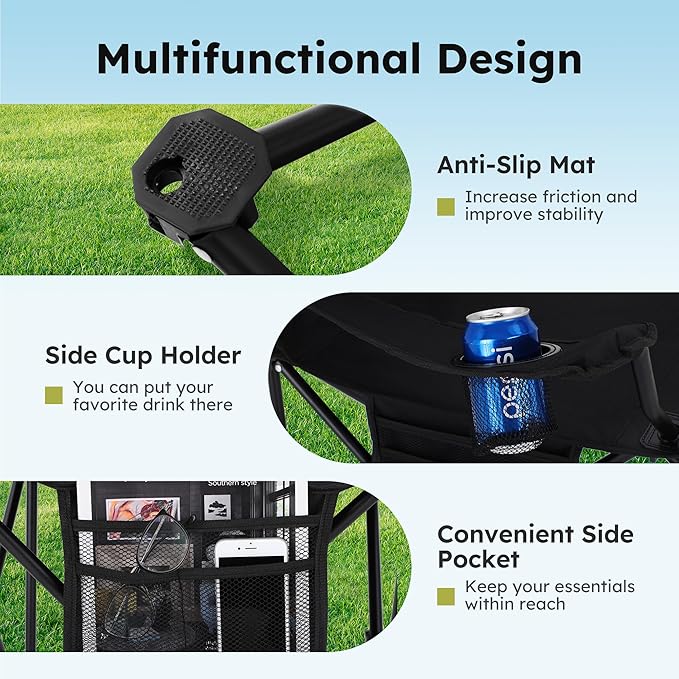 ALPHA CAMP Camping Chair 2 Pack Portable Chair - Image 7