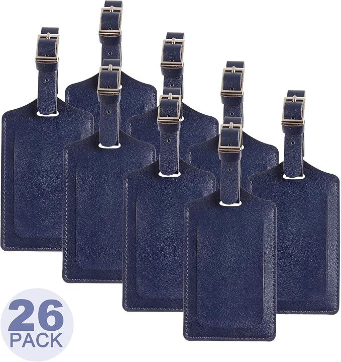 8 Pack Leather Luggage Travel Bag Tags by Travelambo by Travelambo