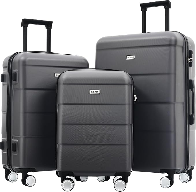 Merax Luggage Sets of 3 Piece Carry on Suitcase Airline Approved, Hardcase by Merax