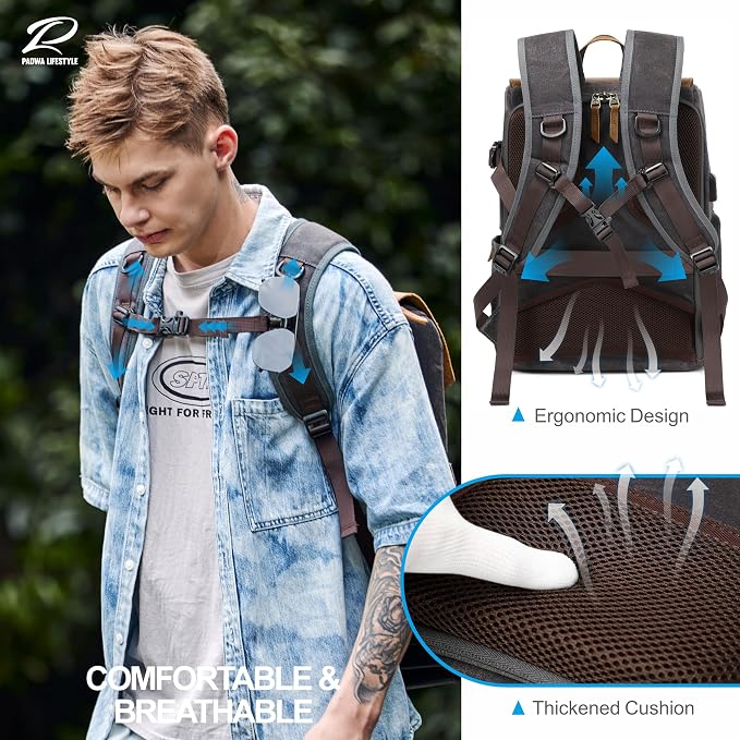 Padwa Lifestyle Black Gray Camera Backpack - Image 4