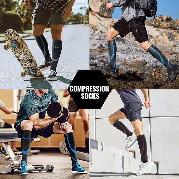 Compression Socks for Women Men Circulation Knee High 8 Pairs for Nurses - Image 6