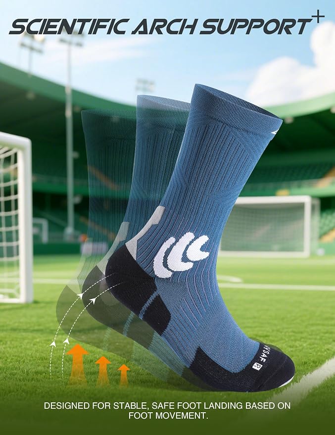 Men's Compression Running Socks: Coolmax Athletic Crew Socks Moisture Wicking - Image 5