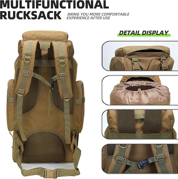 King'sGuard 70L Camping Hiking Backpack Tactical Backpack Military Molle - Image 2