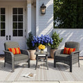 HOOOWOOO Patio Furniture Set, 3 Pieces Outdoor Conversation Set, All Weather by DesignforBetterLife