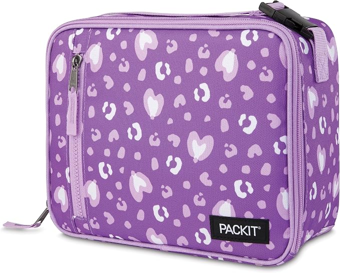 PackIt Freezable Classic Lunch Box, Leopard Hearts Purple, Built - Image 7