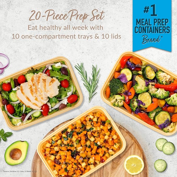 Bentgo 20-Piece Lightweight, Reusable BPA-Free 1-Compartment Containers - Image 2