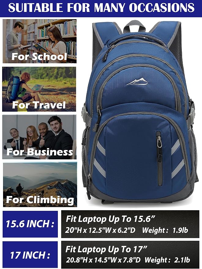 ProEtrade Backpack Bookbag for College Laptop Travel, Fit Laptop Up to 15.6 inch - Image 6