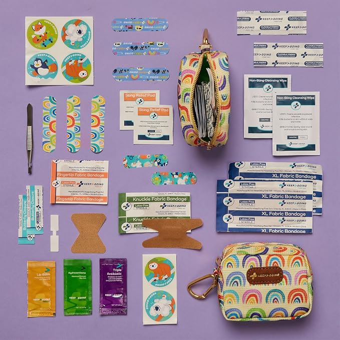 KeepGoing Small Travel First Aid Kit Kids – 60 Pc. Mini First Aid Kit - Image 2