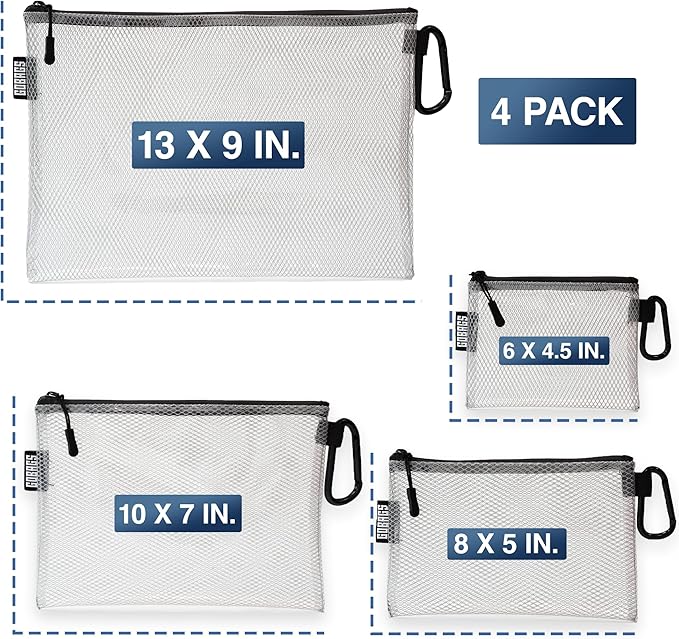 GOBAGS Air Production Multi‑Size Clear Zipper Pouch – Cable Organizer & Travel - Image 3