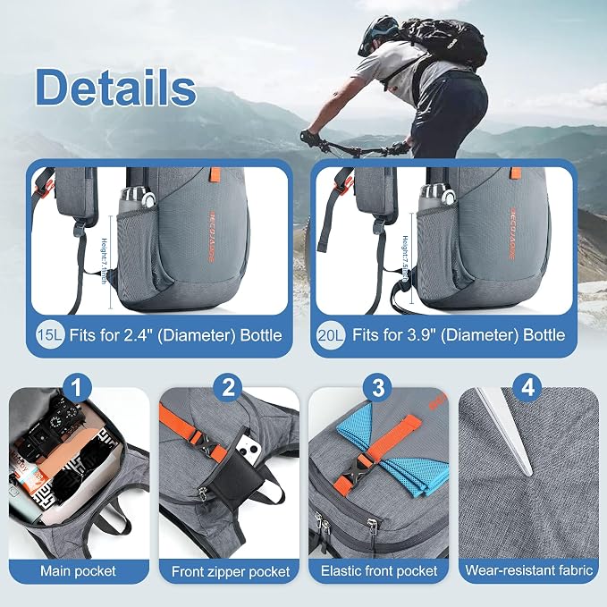 15L Small Hiking Backpack for Men Women Foldable Packable Back Pack Ultralight - Image 3