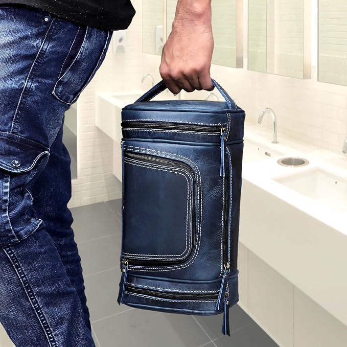 VC VINTAGE COUTURE Leather Toiletry Bag - Image 8