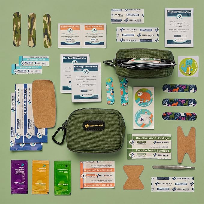 KeepGoing Small Travel First Aid Kit Kids – 60 Pc. Mini First Aid Kit - Image 2