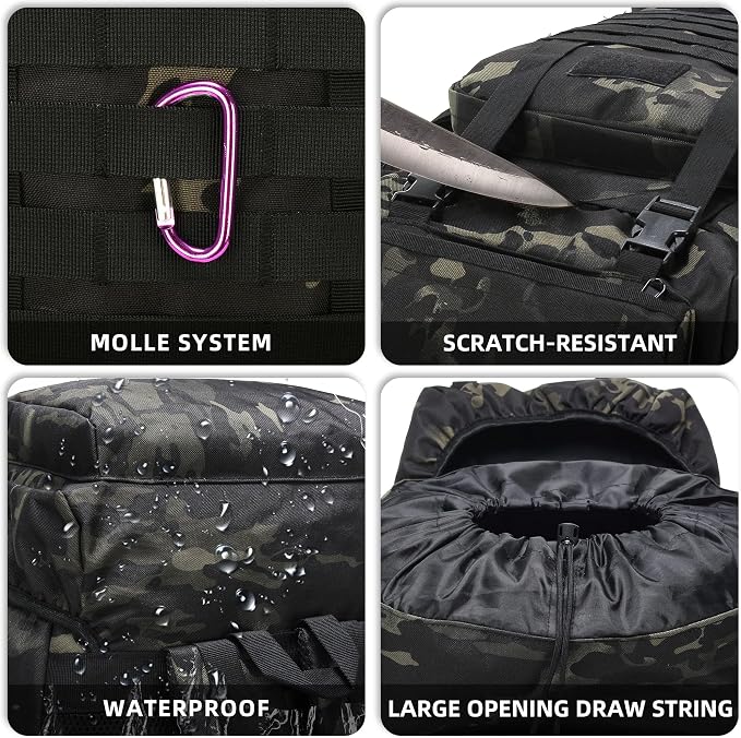 King'sGuard 70L Camping Hiking Backpack Tactical Backpack Military Molle - Image 4