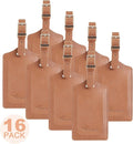 8 Pack Leather Luggage Travel Bag Tags by Travelambo by Travelambo