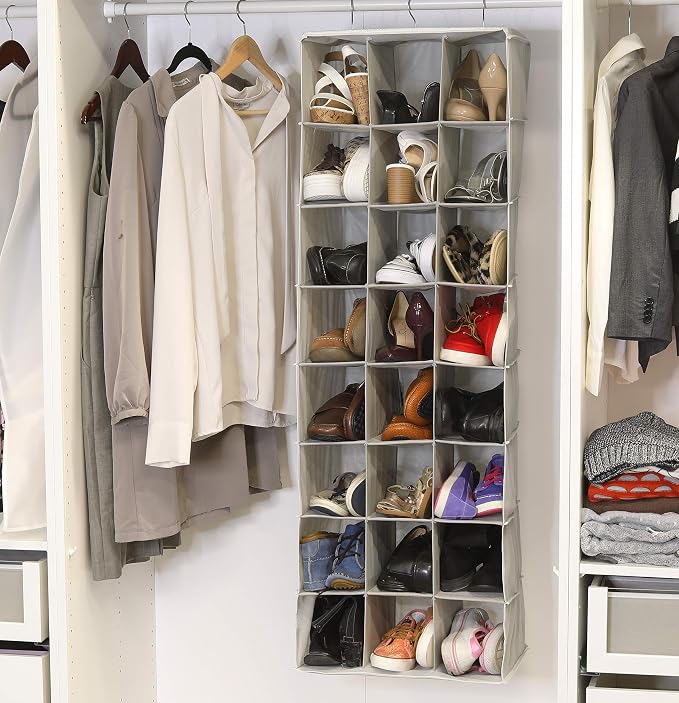 Simple Houseware Hanging Closet Organizers 24 Section Shoe Shelves - Image 2