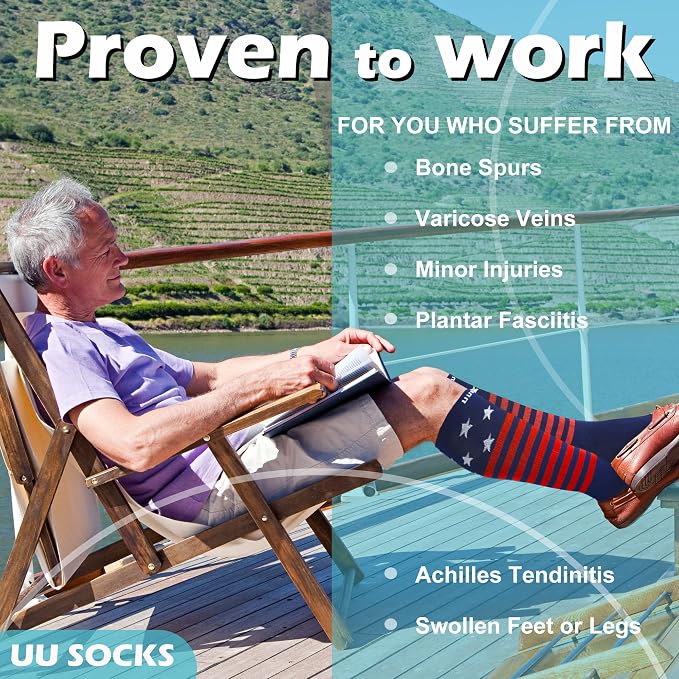Medical Compression Socks for Women and Men 3 Pairs 20-30 mmHg Knee High - Image 4