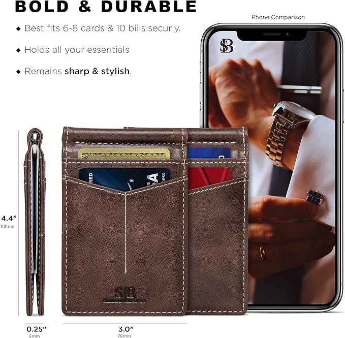 SERMAN BRANDS RFID Blocking Wallet Slim Bifold - Image 3