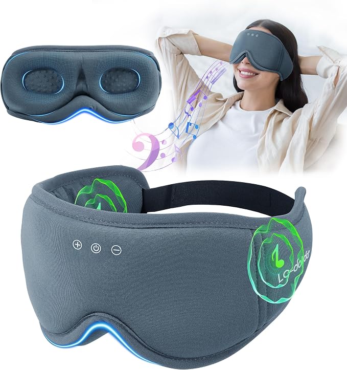 Sleep Mask with Headphones Bluetooth 5.4，LC-dolida 2025 New 3D Bluetooth Sleep by LC-dolida