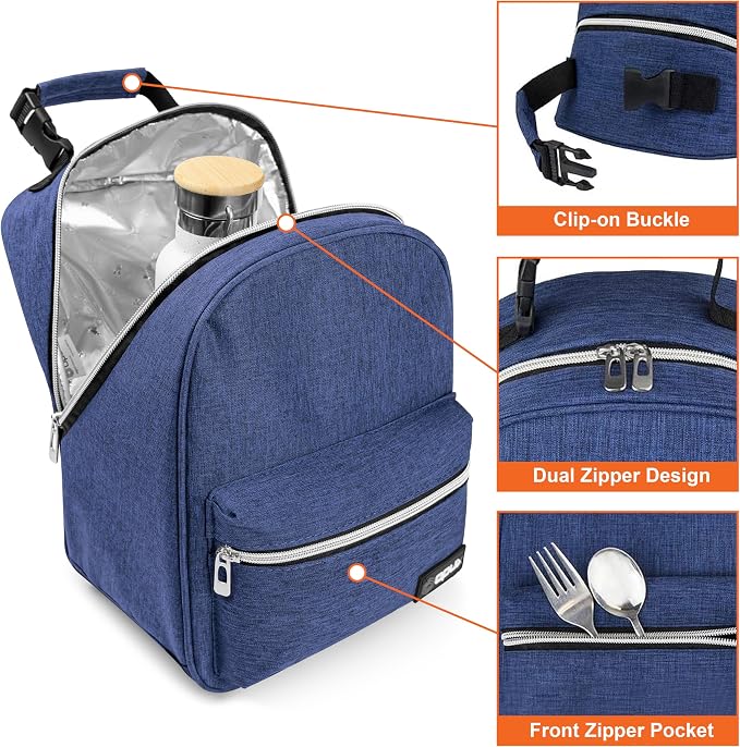 opux Lunch Box for Girls Boys Kids, Insulated Leakproof Lunch Bag, Reusable - Image 4