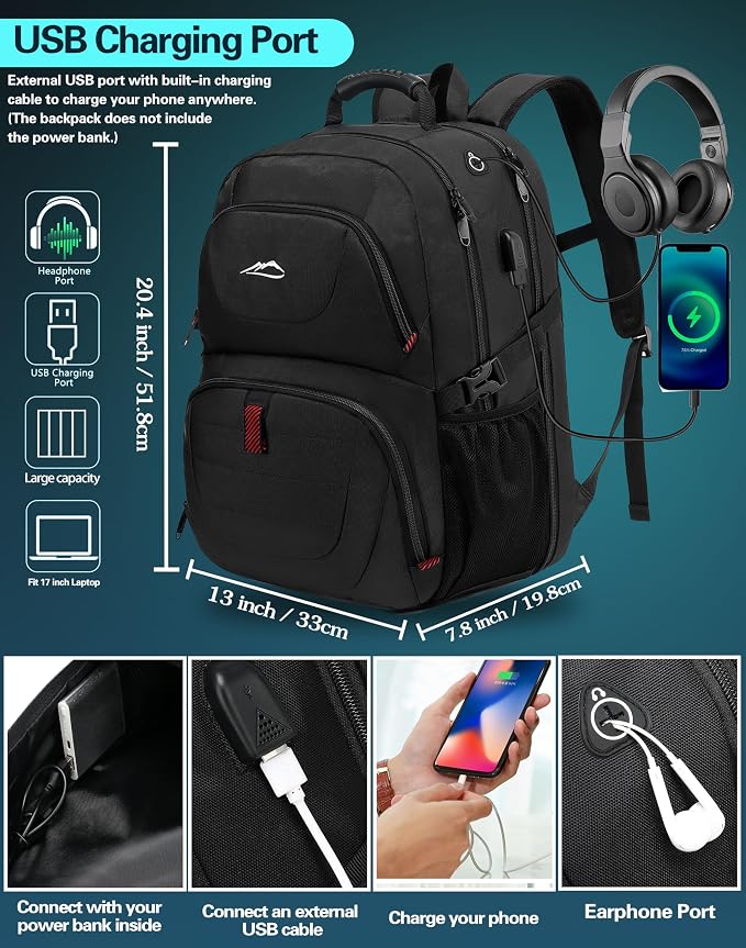 ProEtrade Travel Backpack, Extra Large Laptop Backpack School Business Anti - Image 4