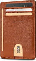 Buffway Slim Minimalist Front Pocket RFID Blocking Leather Wallets by Buffway