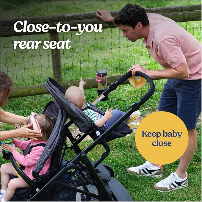Graco Ready2Grow 2.0 Double Stroller Features Bench Seat and Standing Platform - Image 4