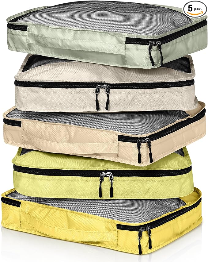 5 Pcs Packing Cubes for Suitcase Large Travel Cubes Carry on Luggage Organizer by Bulyoou