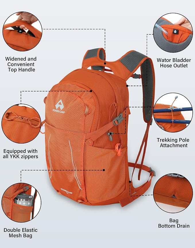 Pioneer Camp Hiking Backpack 22L Small Hiking Hydration Gear Lightweight - Image 5