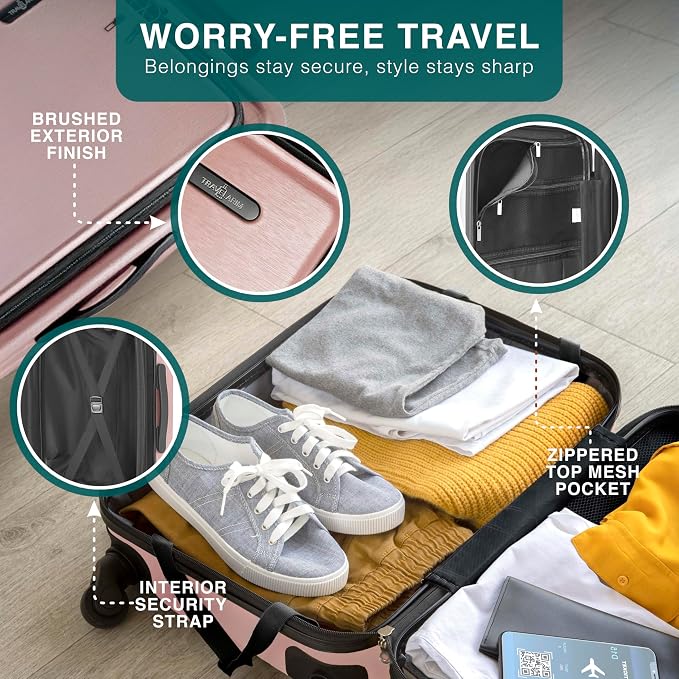 28 Inch Luggage with Spinner Wheels, Hard Shell Suitcase with TSA Locks - Image 3