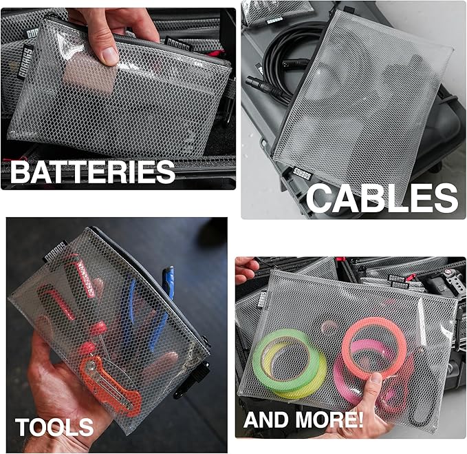 GOBAGS Air Production Multi‑Size Clear Zipper Pouch – Cable Organizer & Travel - Image 2