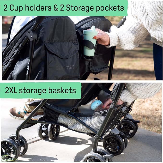 Summer Infant 3Dlite Folding Lightweight Side by Side Double Stroller - Image 6