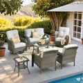 HOOOWOOO Patio Furniture Set, 7 Pieces Outdoor Conversation Set, All Weather by DesignforBetterLife