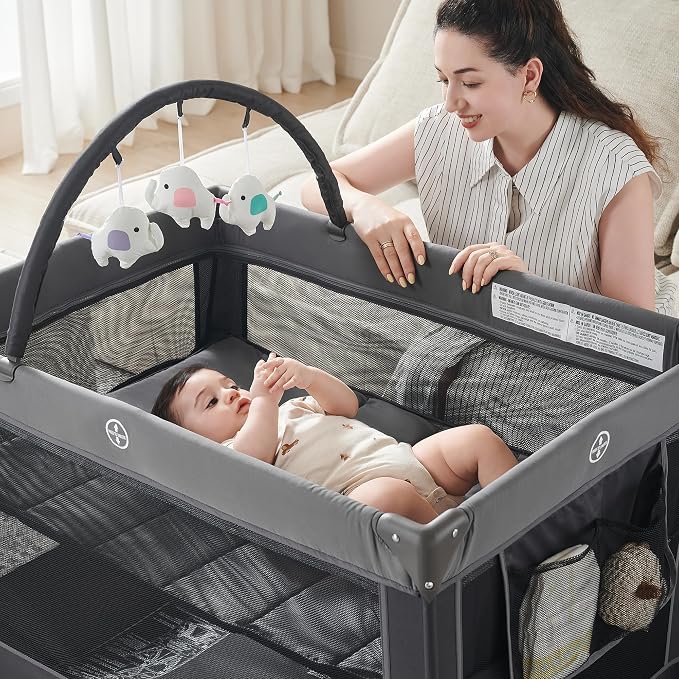 Pamo Babe Portable Playpen Foldable Playard Portable Crib - Image 8