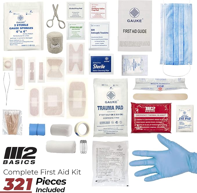 M2 BASICS Premium 321 Piece First Aid Kit - Image 2
