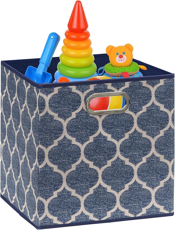 SIMPLE HOUSEWARE 11-Inch Collapsible Fabric Cube Storage Bin - Image 7