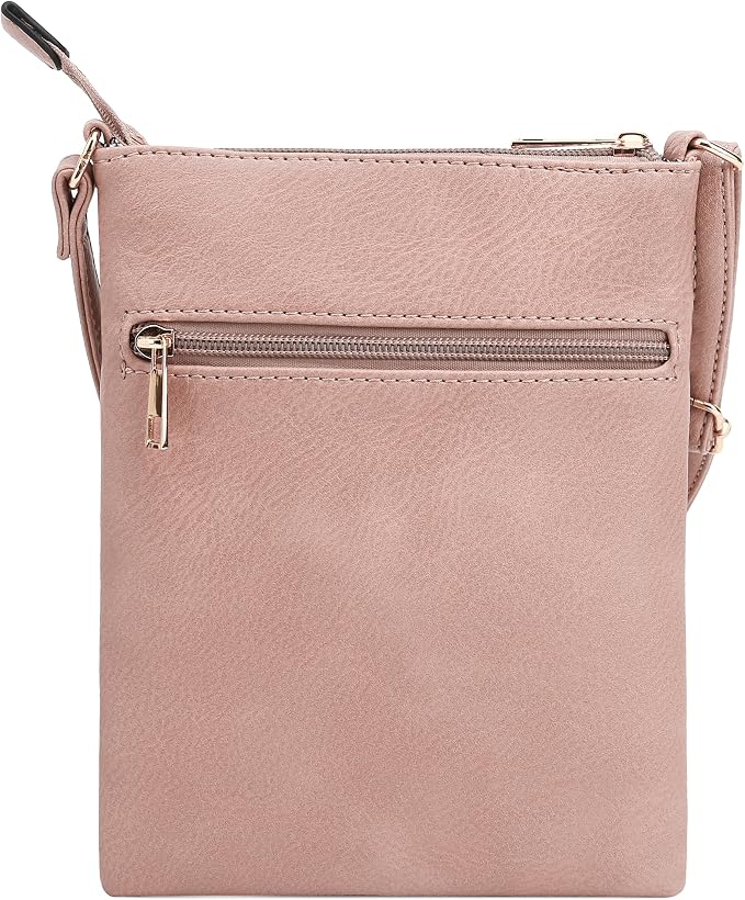 DELUXITY | Crossbody Purse Bag | Functional Multi Pocket Double Zipper Purse | - Image 2