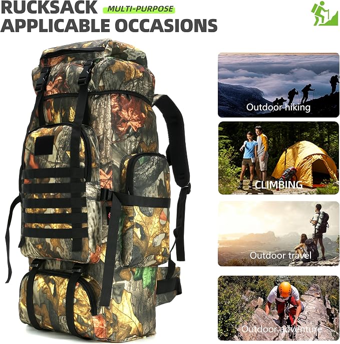 King'sGuard 70L Camping Hiking Backpack Tactical Backpack Military Molle - Image 6