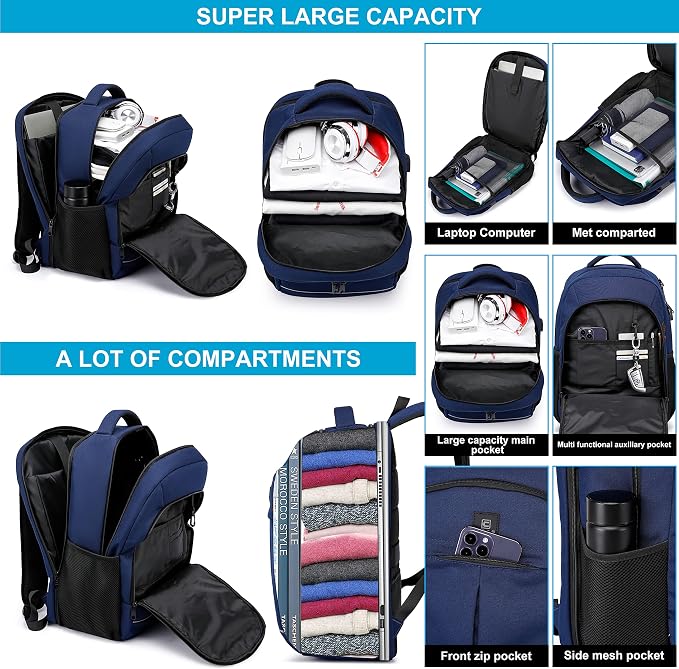 Backpack, Travel Backpack, School Backpack, 17.3 Inch Business Laptop Backpack - Image 2