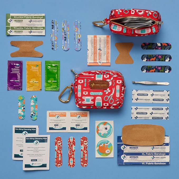 KeepGoing Small Travel First Aid Kit Kids – 60 Pc. Mini First Aid Kit - Image 2