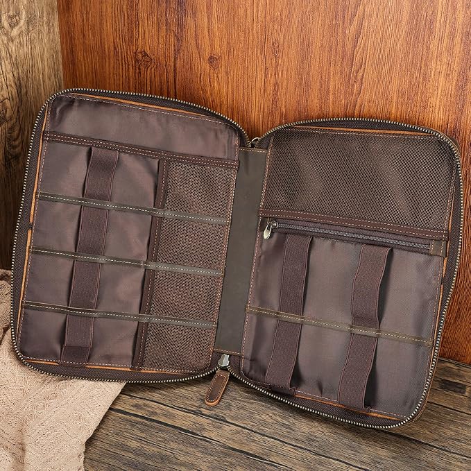 Polare Full Grain Leather Travel Cable Organizer Case Electronics Accessories - Image 5
